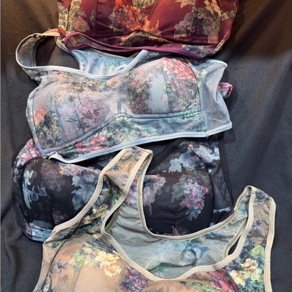 Other - NEW Bundle 4 Bralettes Sz Med- Multicolor Removable Pads. Comfy Feminine Style